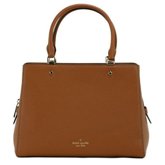 kate spade Handbags - NEW Kate Spade Leila Medium Triple Compartment Satchel Bag Warm Brown Leather